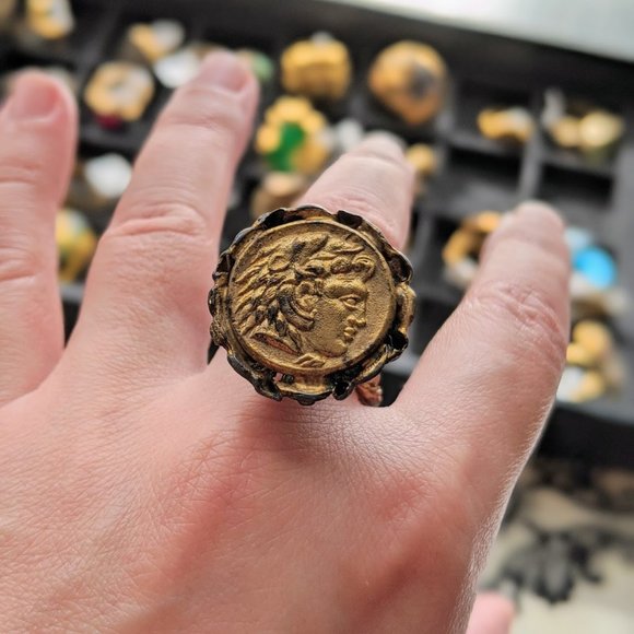 CARIA Handmade Ancient Coin Rings - Picture 5 of 9